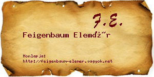 Feigenbaum Elemér névjegykártya